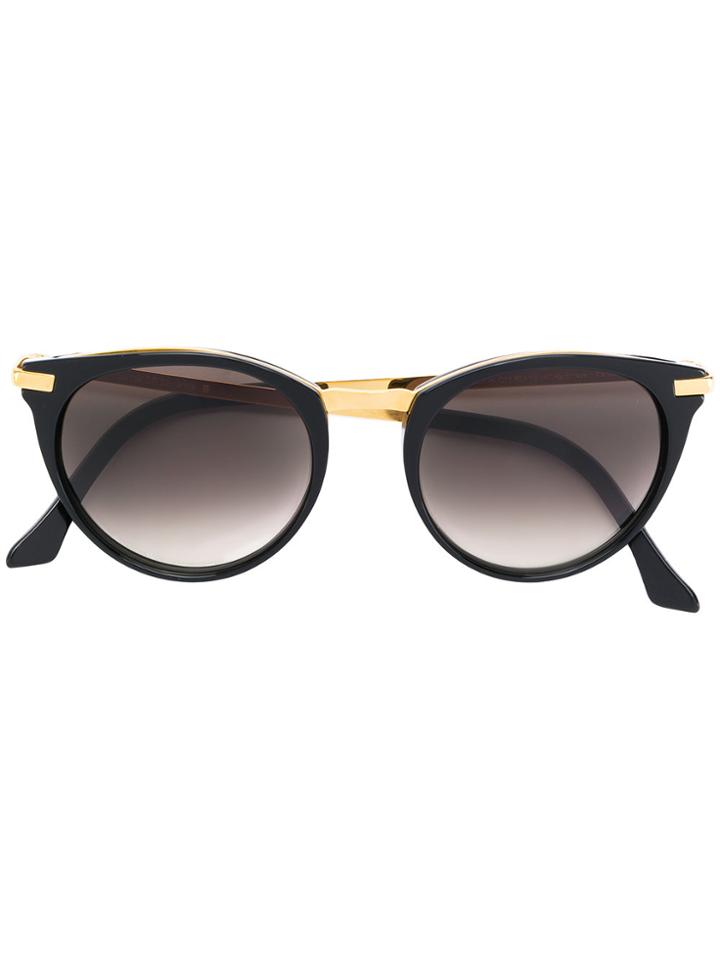 John Dalia Round Sunglasses - Black