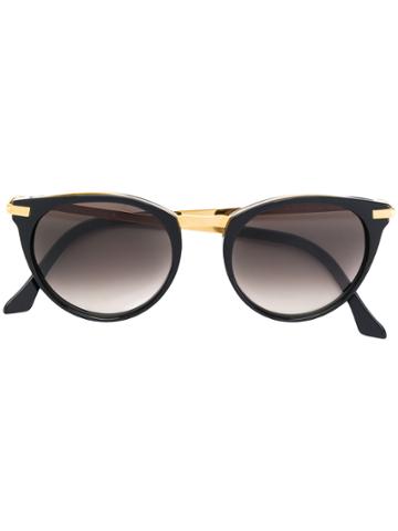 John Dalia Round Sunglasses - Black