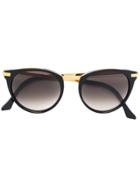 John Dalia Round Sunglasses - Black
