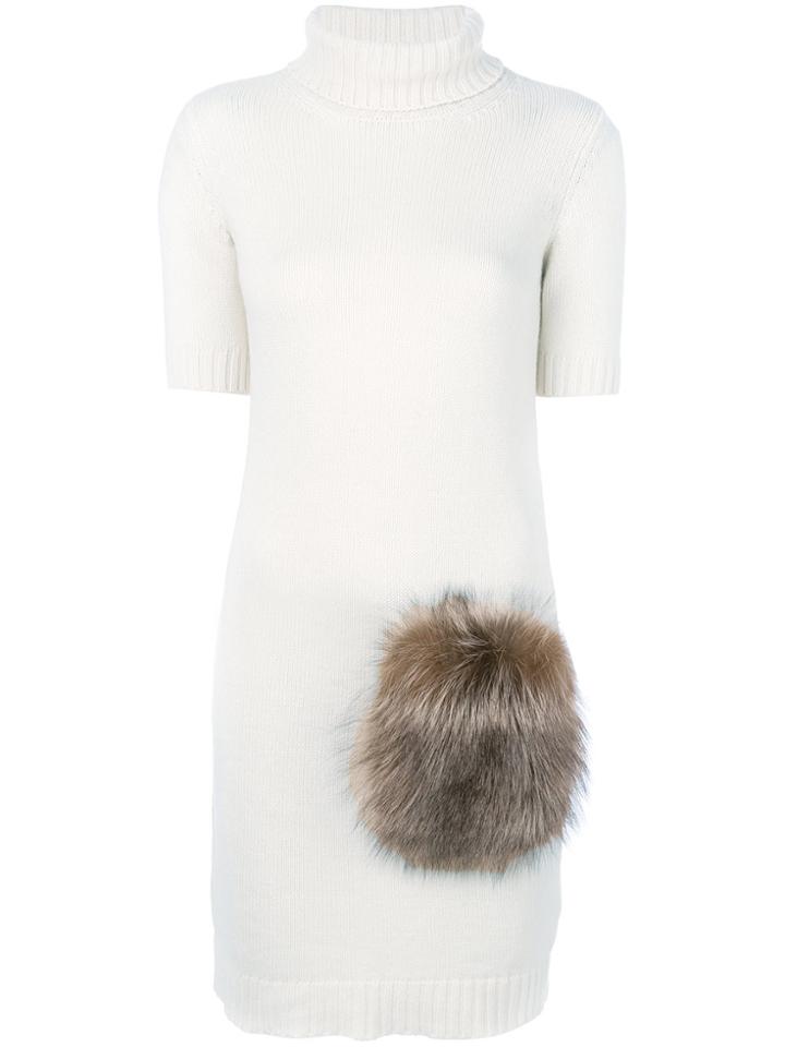 Eleventy Short Sleeve Knit Dress - White