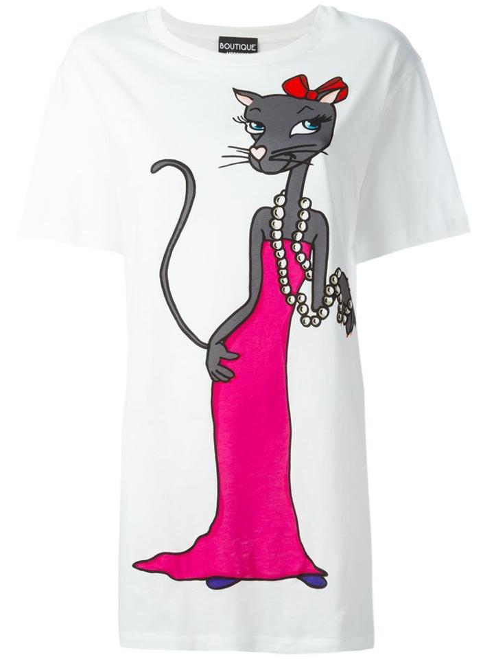 Moschino Cheap & Chic Cartoon Cat Print T-shirt