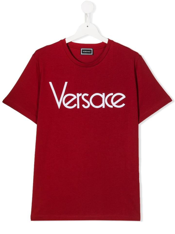 Young Versace Teen Logo Printed T-shirt - Red