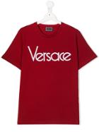 Young Versace Teen Logo Printed T-shirt - Red