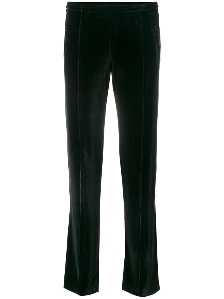 History Repeats Slim Fit Velvet Trousers - Black