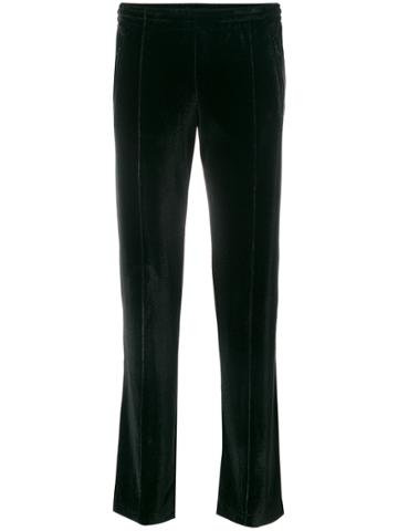 History Repeats Slim Fit Velvet Trousers - Black