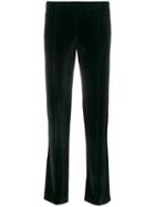 History Repeats Slim Fit Velvet Trousers - Black