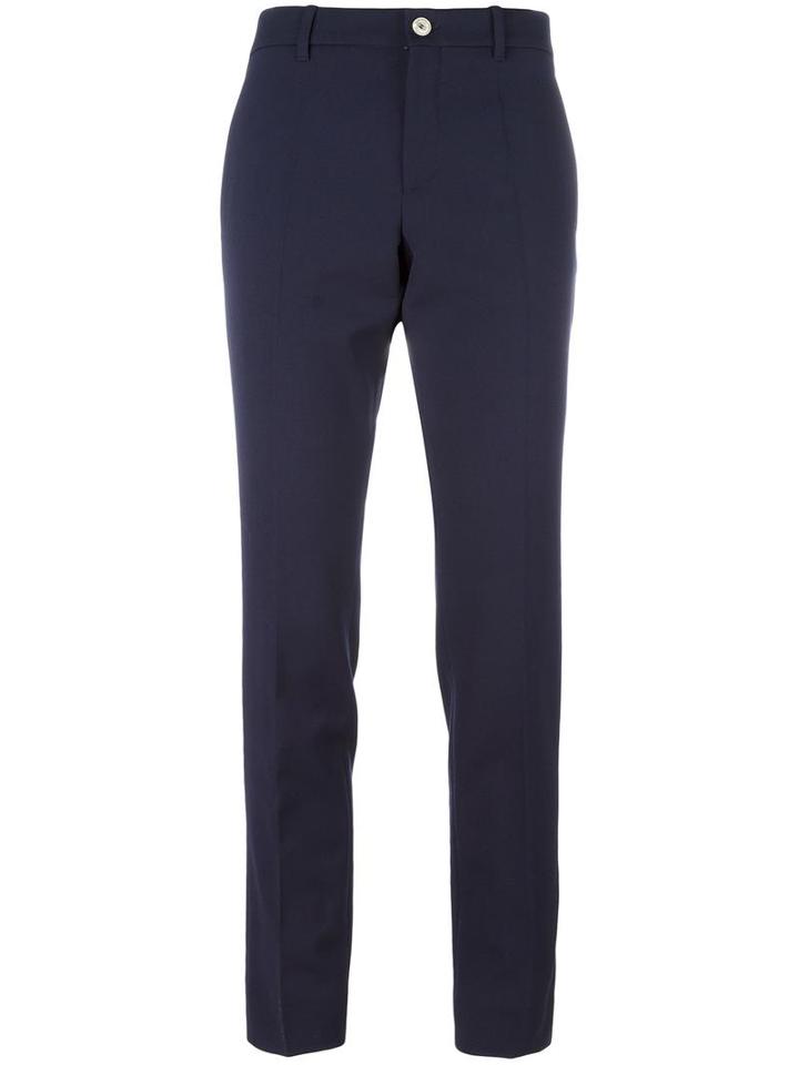 Gucci Straight-leg Trousers, Size: 42, Blue, Wool/silk/spandex/elastane