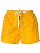 Dsquared2 All Over Logo Swim Shorts - Yellow