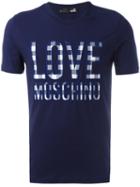 Love Moschino 'love' T-shirt, Men's, Size: Small, Blue, Cotton/spandex/elastane