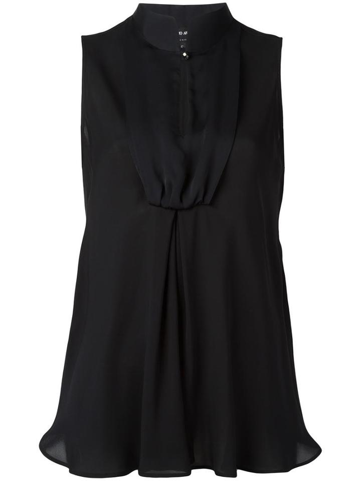 Giorgio Armani Sleeveless Blouse, Women's, Size: 44, Black, Silk