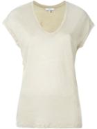 Iro - V-neck T-shirt - Women - Linen/flax - M, Nude/neutrals, Linen/flax