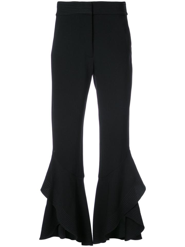 Tanya Taylor Cropped Flared Trousers - Black