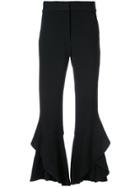 Tanya Taylor Cropped Flared Trousers - Black