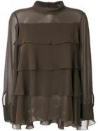 Luisa Cerano Sheer Layered Blouse - Green