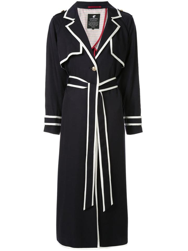 Loveless Contrast Trim Coat - Blue