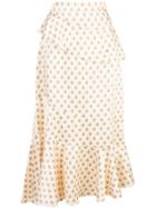 Alexa Chung Ossie Tiered Floral Skirt - White