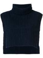 Ports 1961 High Neck Sweater Poncho - Blue