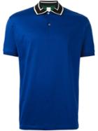 Paul Smith Contrasting Collar Polo Shirt, Men's, Size: L, Blue, Cotton