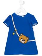 Moschino Kids - Teddy Bear Print Dress - Kids - Polyester/spandex/elastane - 9 Mth, Blue