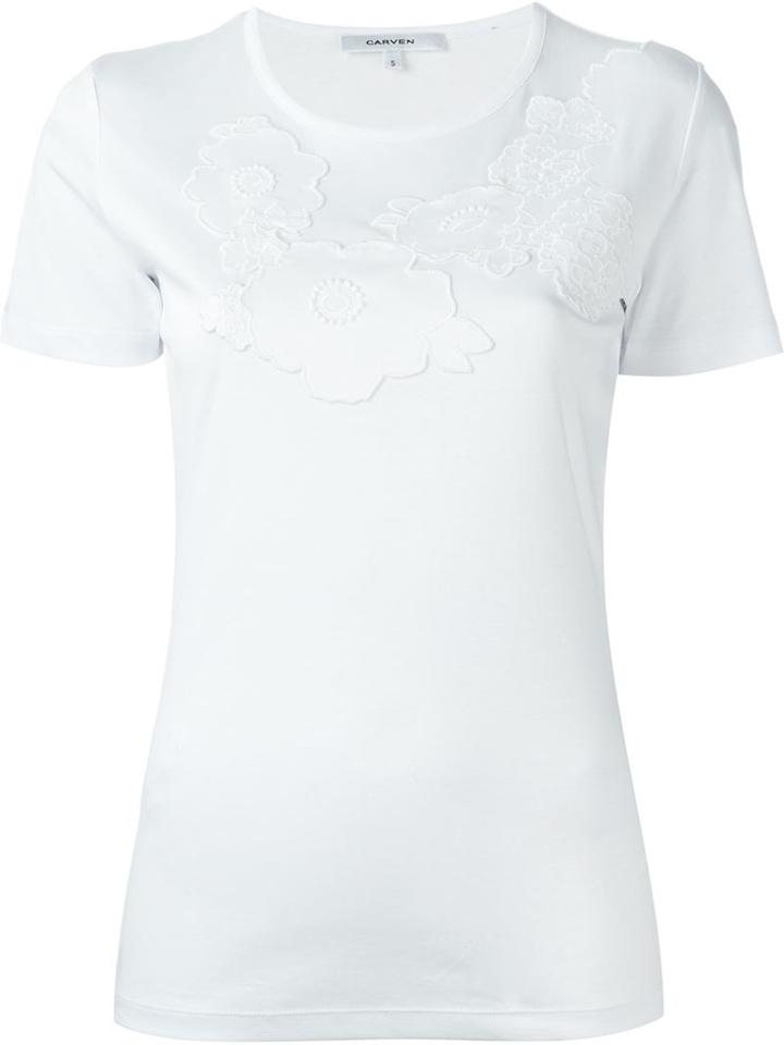 Carven Floral Appliqué T-shirt