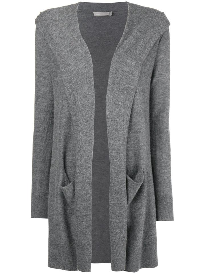 Vince Cashmere Hooded Cardigan - Grey