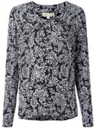 Michael Michael Kors - Floral Print Top - Women - Silk/cotton - M, Black, Silk/cotton