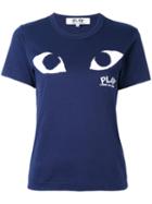 Comme Des Garçons Play - Eye Print T-shirt - Women - Cotton - Xs, Blue, Cotton