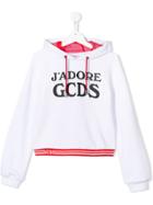 Gcds Kids J'adore Gcds Hoodie - White