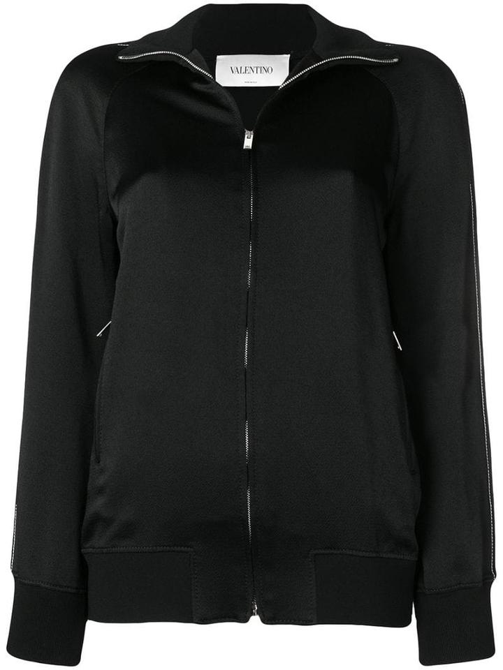 Valentino Logo Zip Jumper - Black