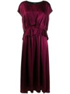 Ann Demeulemeester Ruffle Short-sleeve Dress - Purple