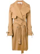 See By Chloé - 'cappotto' Coat - Women - Cotton/linen/flax/elastodiene - 36, Brown, Cotton/linen/flax/elastodiene
