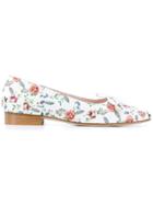 Leandra Medine Floral Print Ballerinas - White