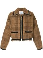 08sircus Frayed Cropped Tweed Jacket - Brown