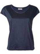 Estnation - Scoop Neck T-shirt - Women - Cotton/lyocell - 38, Blue, Cotton/lyocell