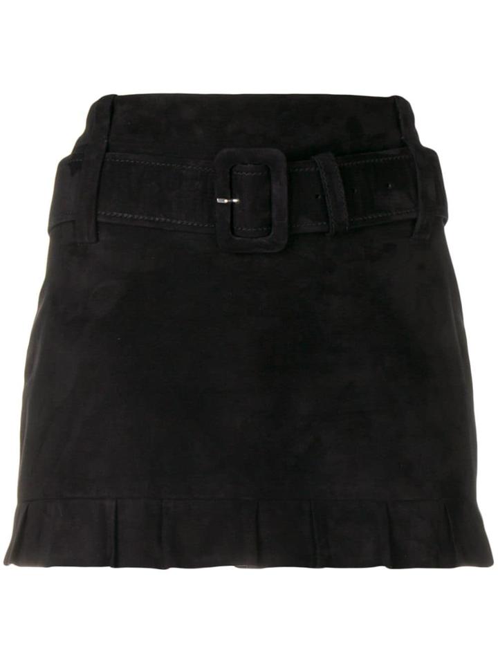 Prada Belted Midi Skirt - Black