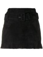 Prada Belted Midi Skirt - Black