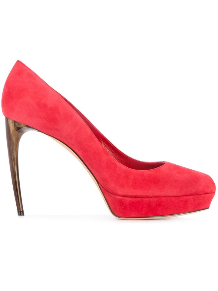 Alexander Mcqueen Horn Heel Pumps - Red