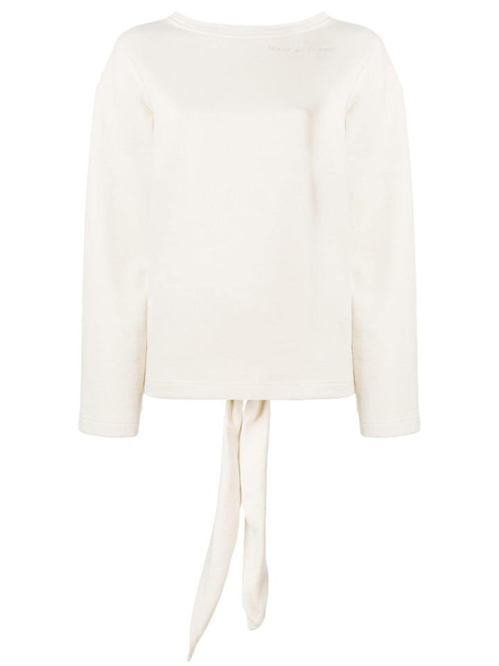 Walk Of Shame Oversized Open Back Sweatshirt - Nude & Neutrals