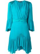 Roberto Cavalli Pleated V-neck Dress