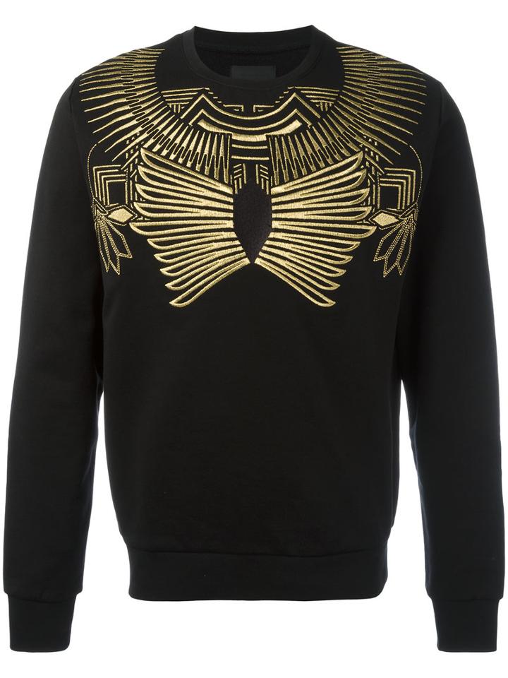 Les Hommes Gold-tone Geometric Print Sweatshirt, Men's, Size: Small, Black, Cotton