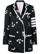 Thom Browne 4-bar Anchor Embroidery Sack Jacket - Blue