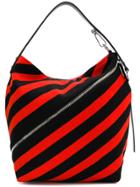 Proenza Schouler Striped Zipped Hobo Bag - Black