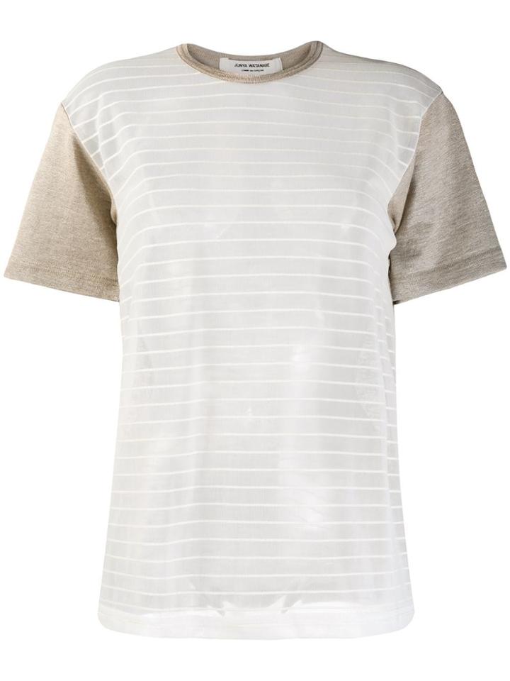 Junya Watanabe Striped Panel T-shirt - White