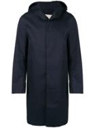 Mackintosh Navy Bonded Cotton Hooded Coat - Blue