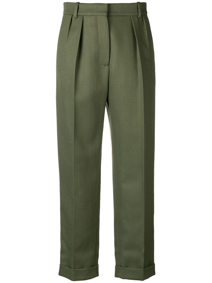 Victoria Beckham High Waisted Trousers - Green