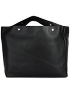 Marni Embossed Logo Tote Bag, Women's, Black, Leather
