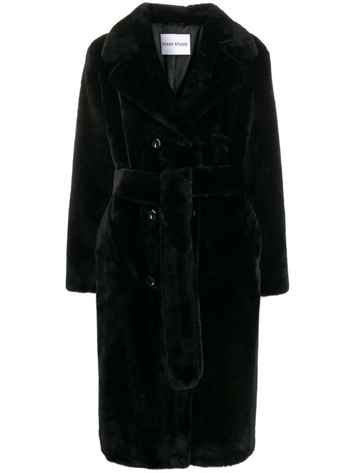 Stand Studio Belted Trench Coat - Black