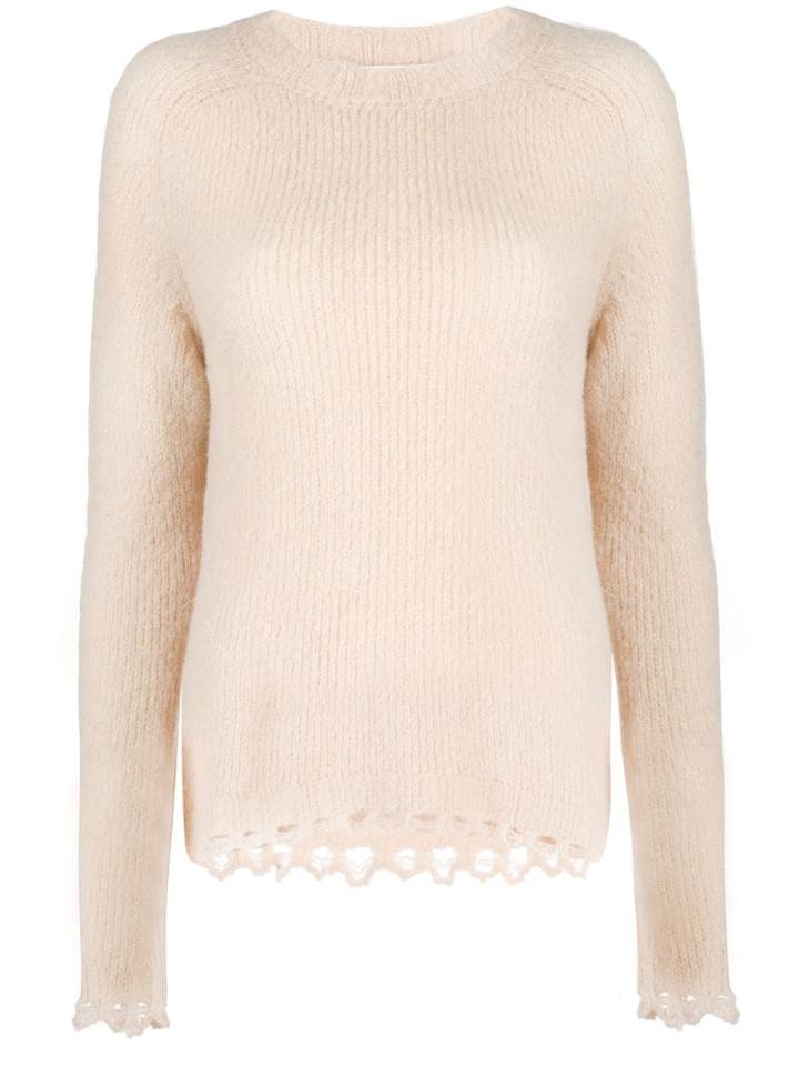 Tela Crescent Knit Hem Jumper - Neutrals