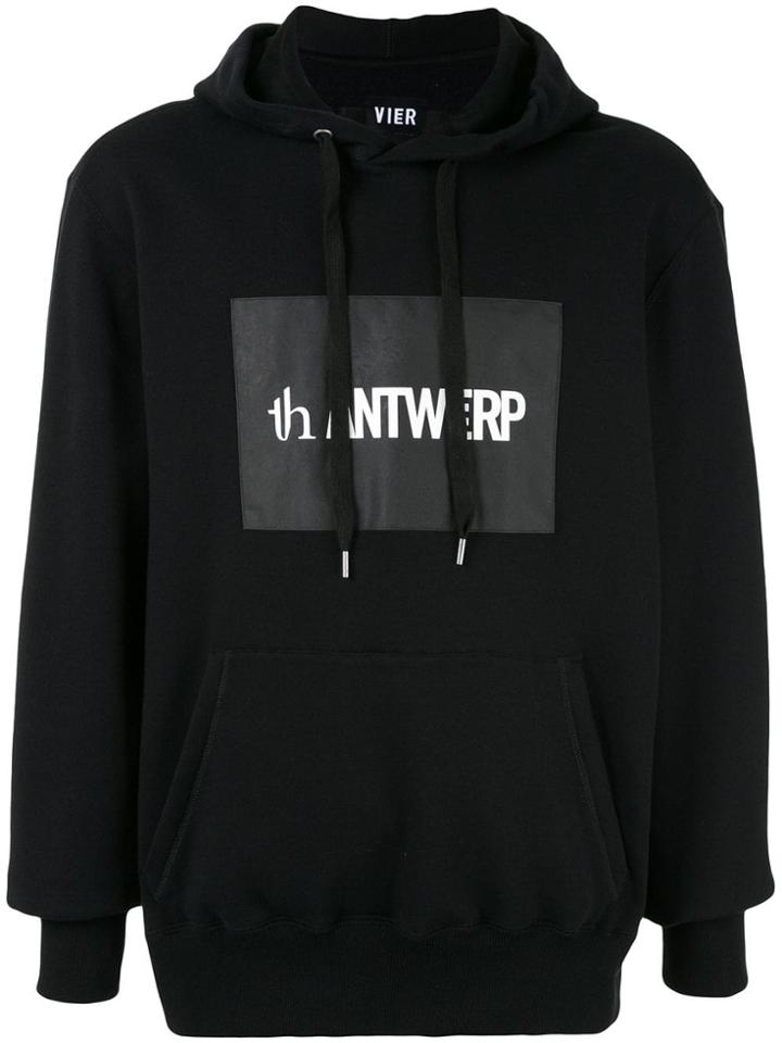 Th X Vier Antwerp Oversized Patch Logo Hoodie - Black