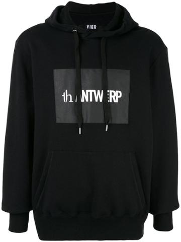 Th X Vier Antwerp Oversized Patch Logo Hoodie - Black